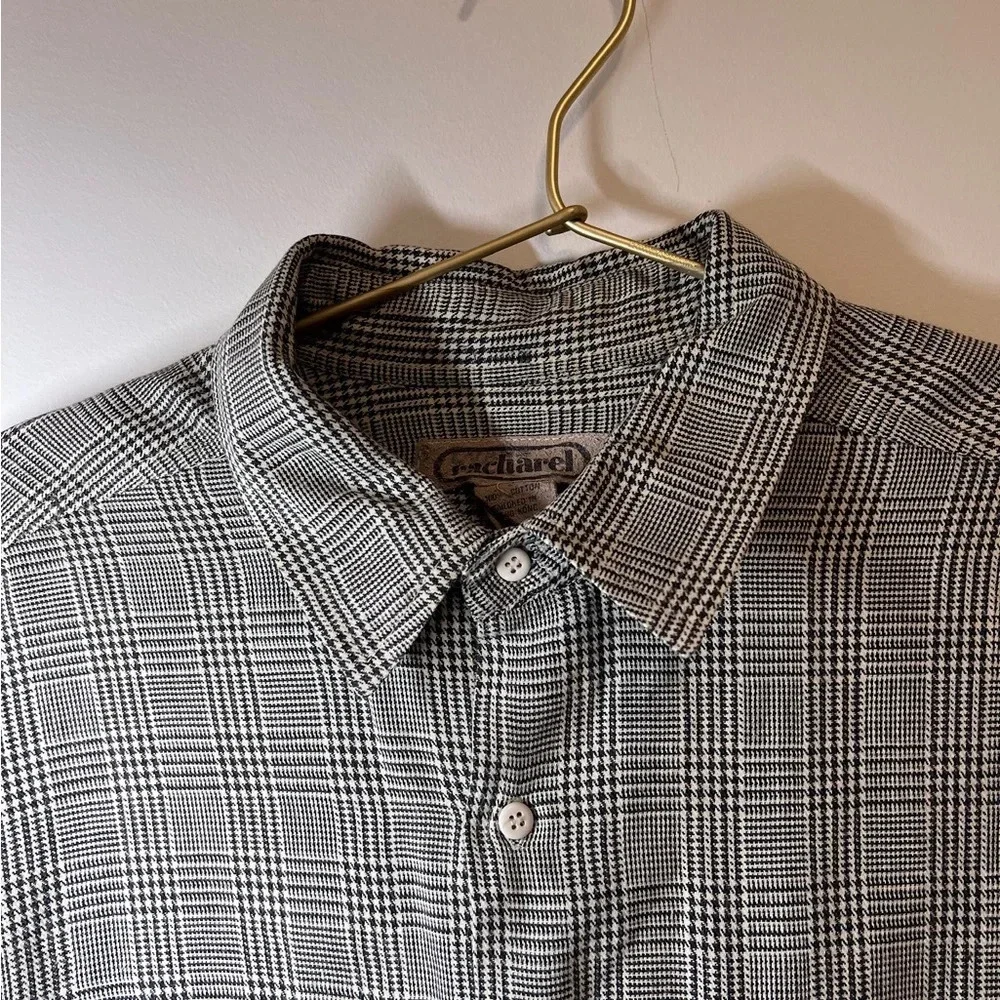 Cacharel Vintage Houndstooth Button Down M - Picture 5 of 8